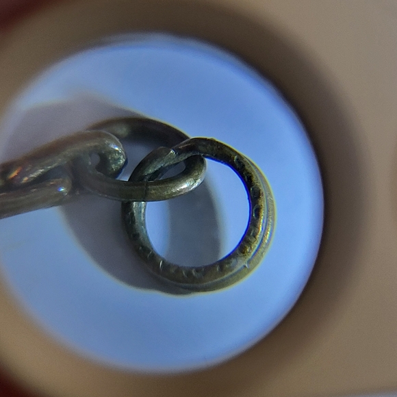 Vintage Brass Tone Floral Necklace with Creme Enameling and Faux Pearls - Picture 8 of 16